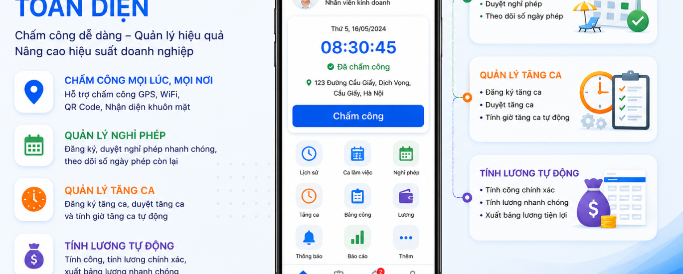 App chấm công miễn phí dành cho startup giúp tối ưu quản lý nhân sự