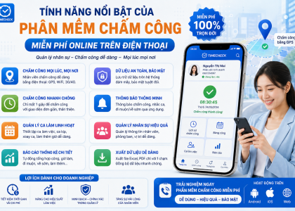 Phần mềm chấm công miễn phí online trên điện thoại