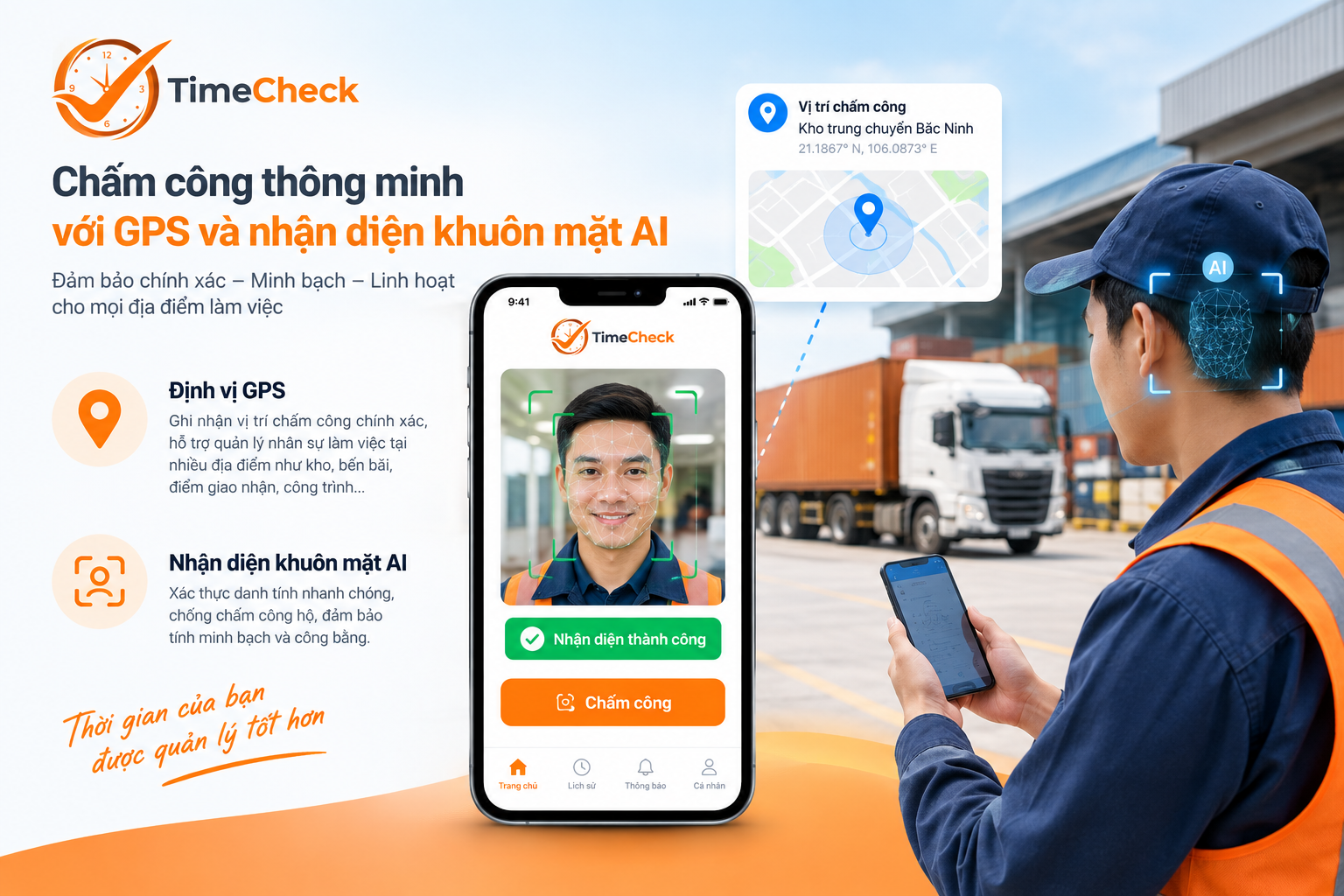 App chấm công cho doanh nghiệp logistics